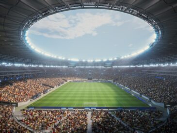 kibice pilki noznej i stadion